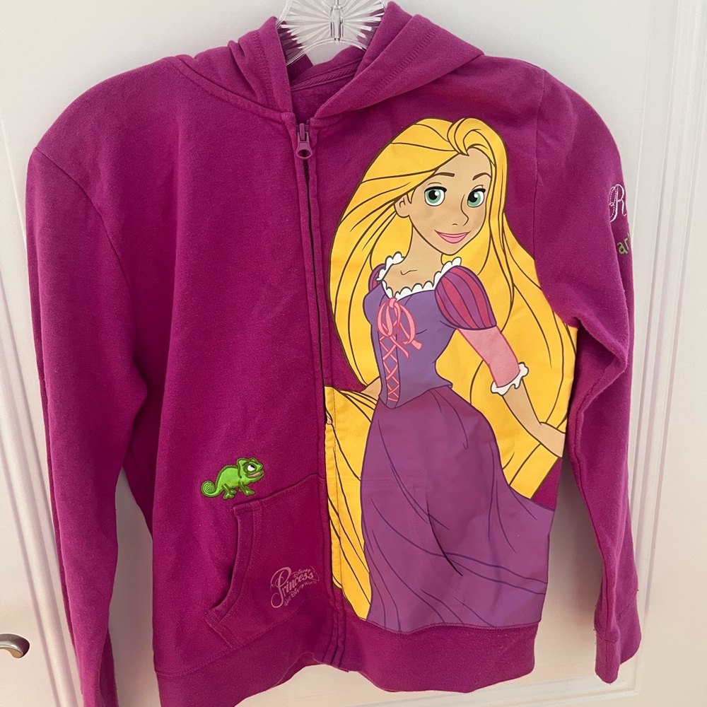 Disney Rapunzel Kids Hoodie - Magenta and Yellow (Size L)